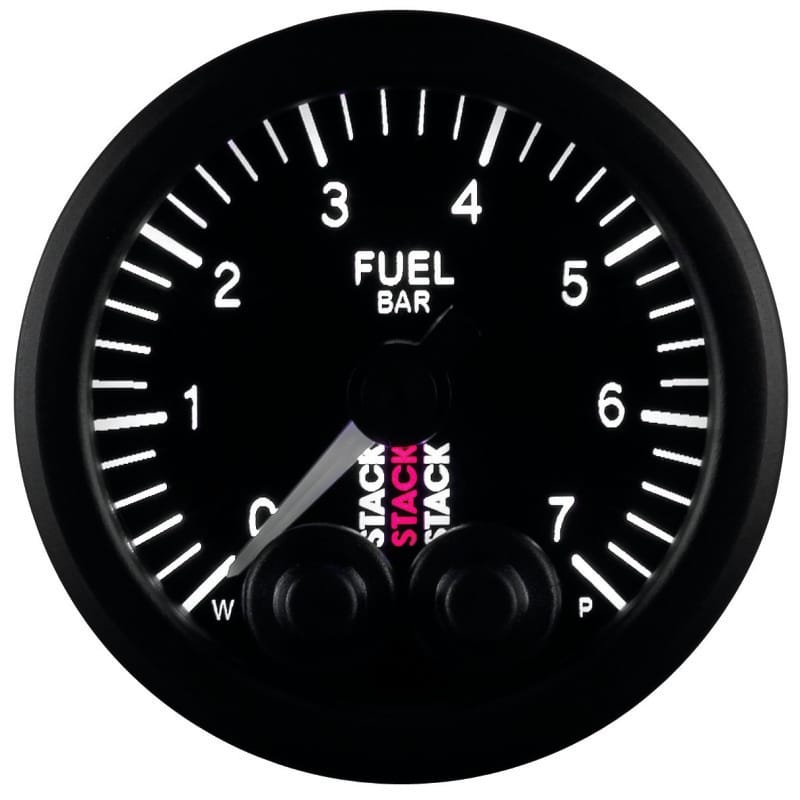 AutoMeter — Autometer Stack 52mm 0-7 Bar M10 Male Pro-Control Fuel Pressure Gauge - Black
Ga FuelP PC Blk 7Bar