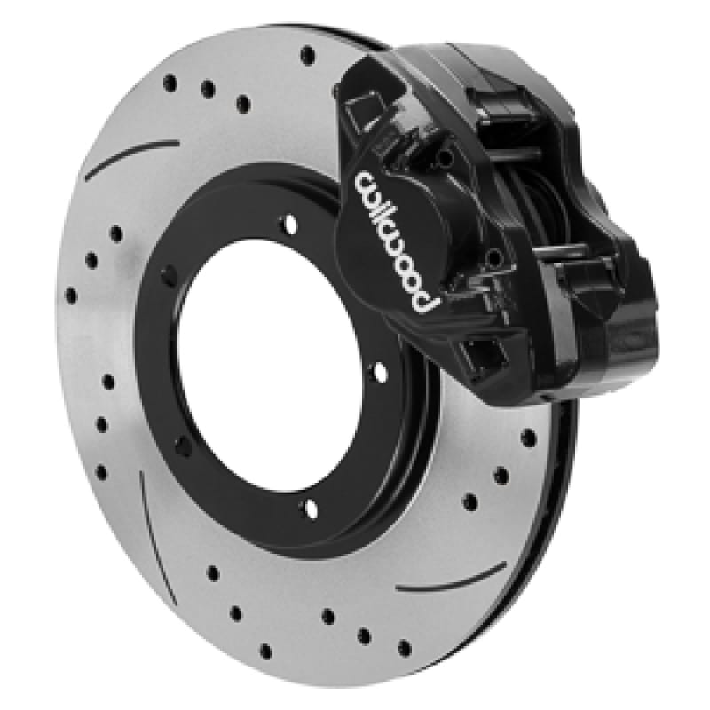 Wilwood — Wilwood 69-74 Porsche 911 D31 11.10in. Front Brake Kit w/ Flex Lines - Drilled Rotors (Black)