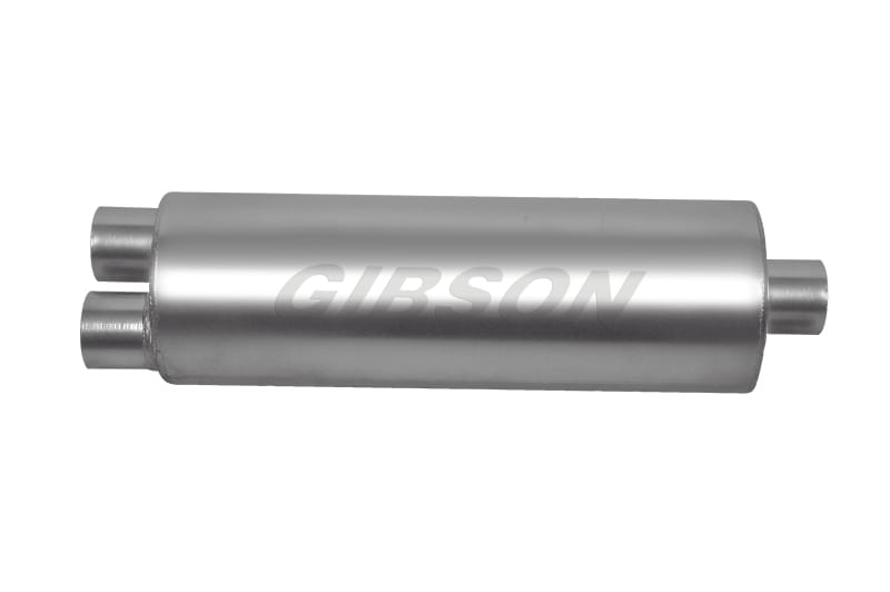 Gibson — Gibson SFT Superflow Dual/Offset Round Muffler - 8x24in/2.5in Inlet/3in Outlet - Stainless
Muffler