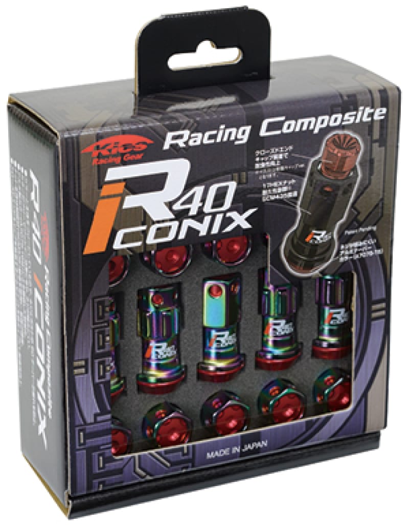 Project Kics — Project Kics 16+4 Neo Chrome Lock & Lug Nuts R40 Iconix w/ Aluminum Cap (Black) - 12X1.50