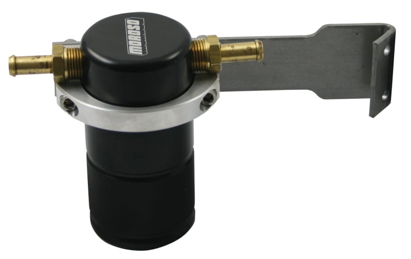 Moroso — Moroso 08-14 Cadillac CTS-V Air/Oil Separator Catch Can - Small Body - Billet Aluminum -Black Finish