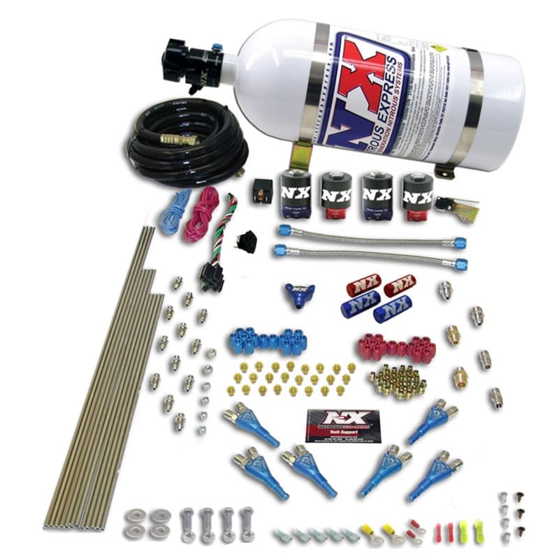 Nitrous Express — Nitrous Express Pro-Shk/Alc 4 Solenoids Nitrous Kit (250-650HP) w/10lb Bottle
Injection System Kit
N2OSys