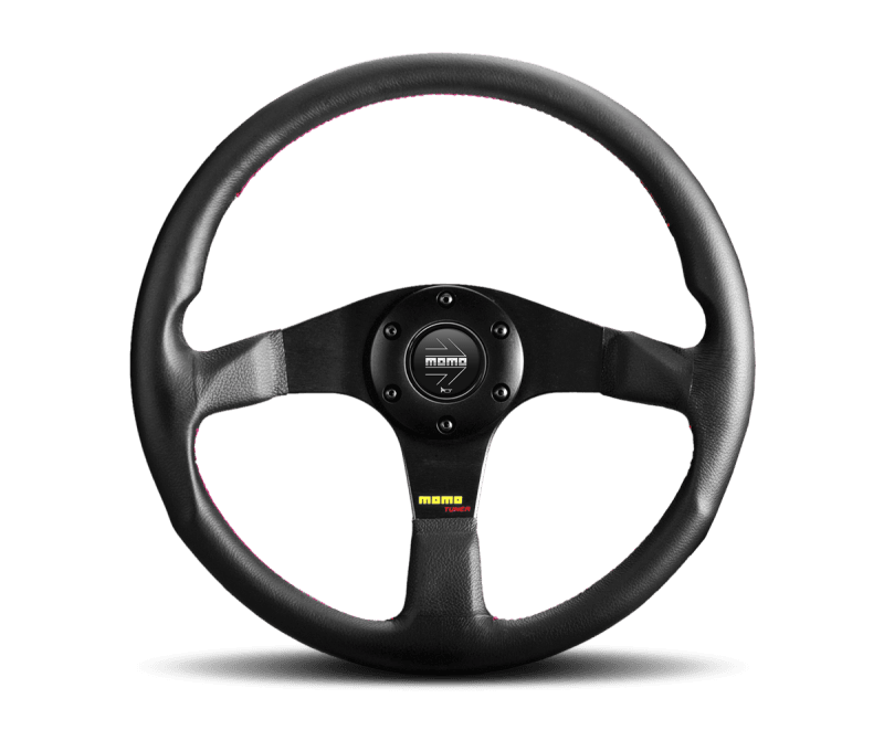MOMO — Momo Tuner Steering Wheel 350 mm - Black Leather/Red Stitch/Black Spokes