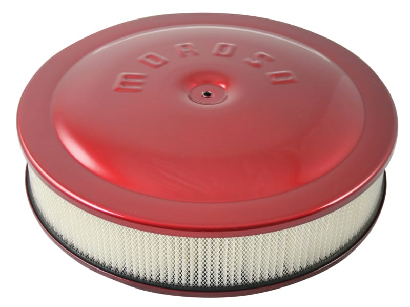 Moroso — Moroso Racing Air Cleaner - 14in x 3in Filter - Aluminum - Red Powder Coat