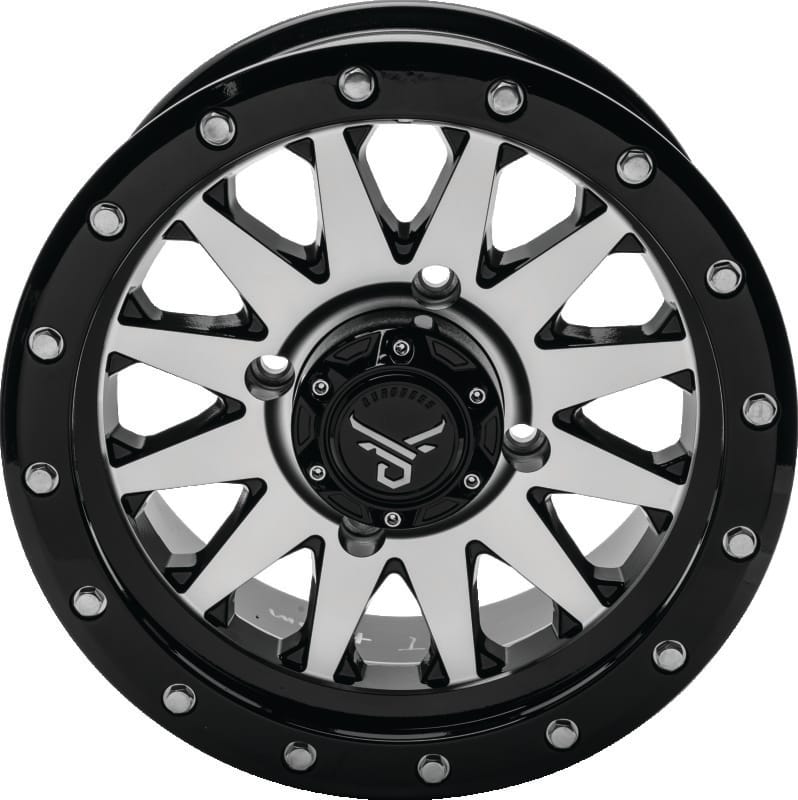 QuadBoss — Wagon Wheel, 14x7, 5+2, 4/137, Black/Machined