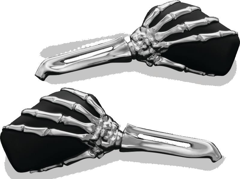 Kuryakyn — Kuryakyn Skeleton Hand Mirrors Chrome/Black