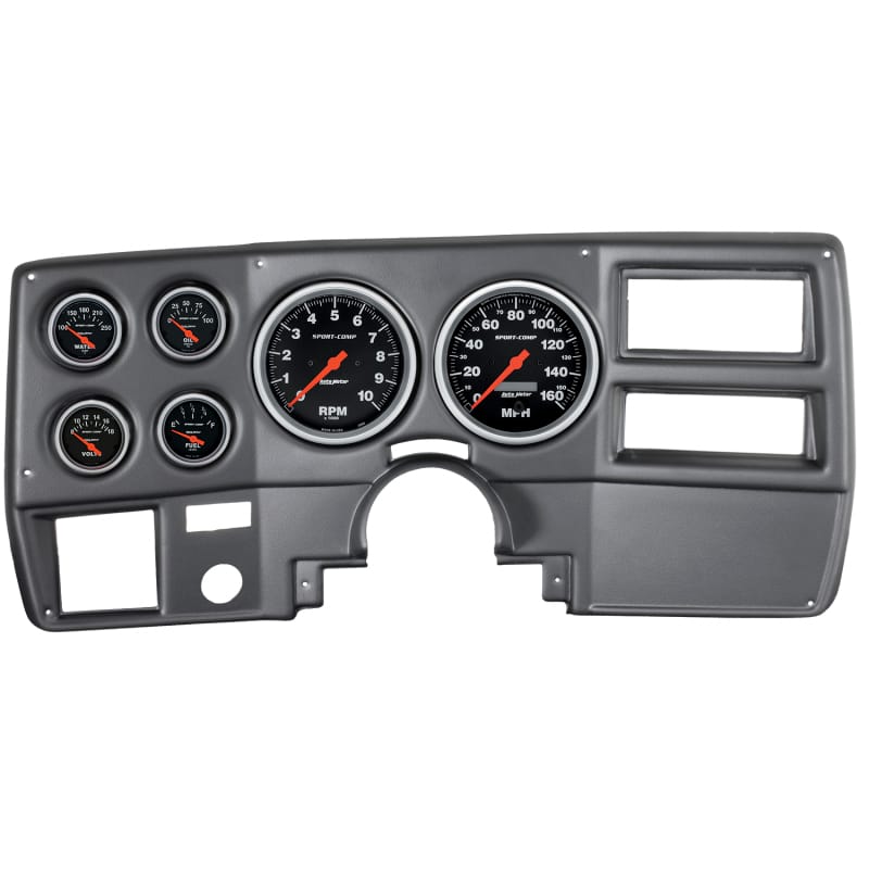 AutoMeter — Autometer Sport-Comp 73-83 Chevy Truck/ Suburban Dash Kit 6pc Tach / MPH / Fuel / Oil / WTMP / Volt
GA KT CHV TRK 73-83S