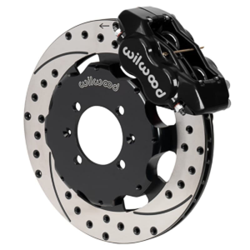 Wilwood — Wilwood Forged Dynalite Front Hat Kit 11.75in SRP Drilled/Slotted Rotor Black Caliper 16+ Miata