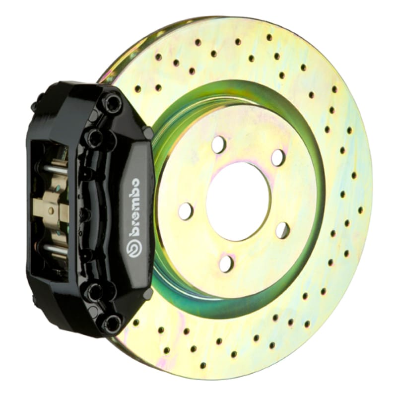 Brembo — Brembo 05-13 Mazda3 Front GT BBK 4 Piston Cast 2pc 330x28 1pc Rotor Drilled-Black