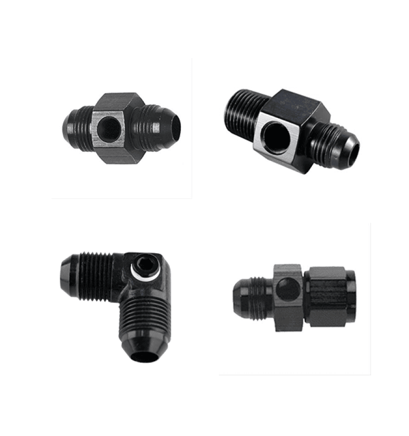 Fragola — Fragola -6AN Male 90 w/ 1/8 FPT Port - Black
