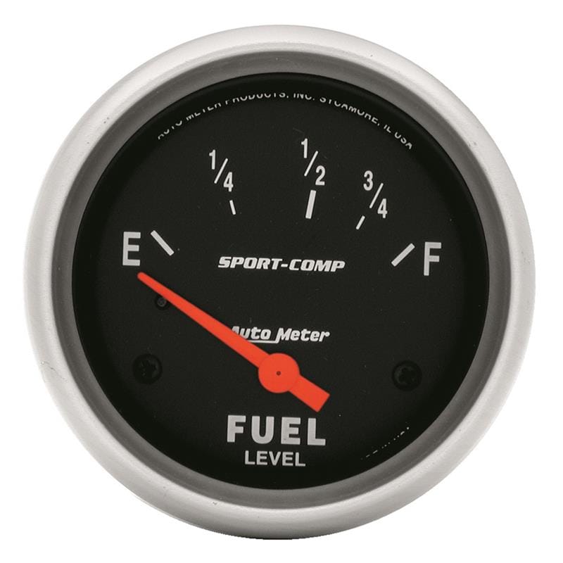 AutoMeter — Autometer Sport-Comp 2 5/8in 73ohm-10ohm Fuel Level Gauge
2-5/8" FUEL LEVEL, 7