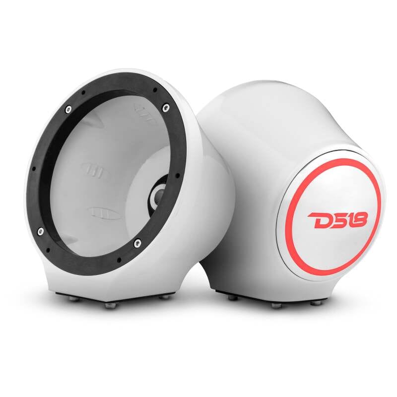 DS18 — DS18 6.5in Marine And Powersports Universal Flat Mount Speaker Pod RGB LED Lights- White