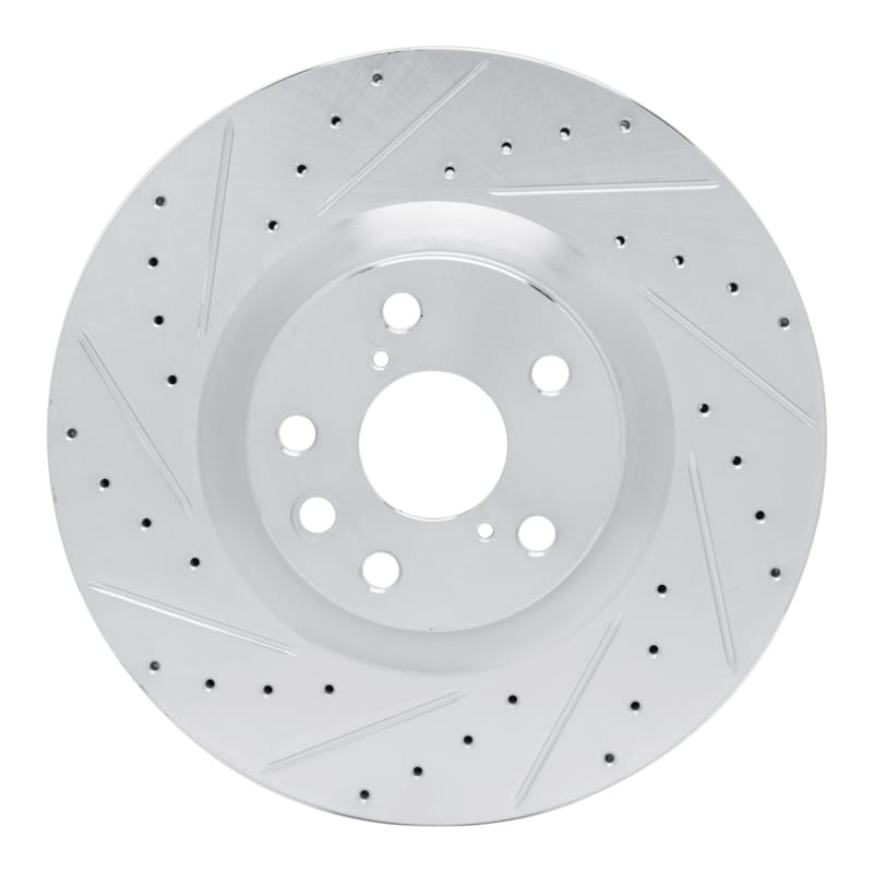 R1 Concepts — R1 11-25 Lexus GS300 Left Front Drilled & Slotted Silver Brake Rotor