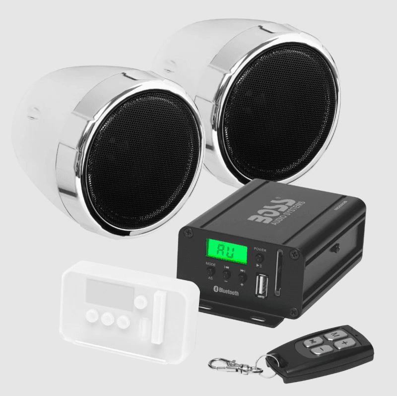 Boss Audio — Boss Audio Systems MCBK520B Motorcycle Speaker Amplifier / Bluetooth / 3in Speakers
