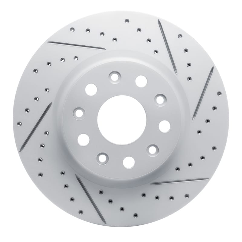 R1 Concepts — R1 18-25 Jeep Wrangler Front Right Drilled & Slotted Geo-Carbon Rotor