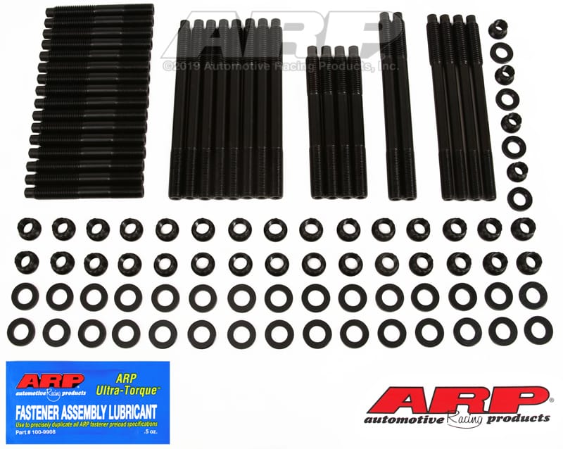 ARP — ARP SBC w/Brodix,Rodeck alm Black, 12/18A WT/Clone Brodix hd 3/8 ctr blt holes Head Stud Kit
