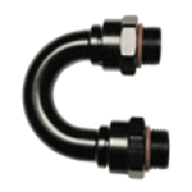 Fragola — Fragola -12AN (1 1/16-12) 180 Degree ORB Adapter Black