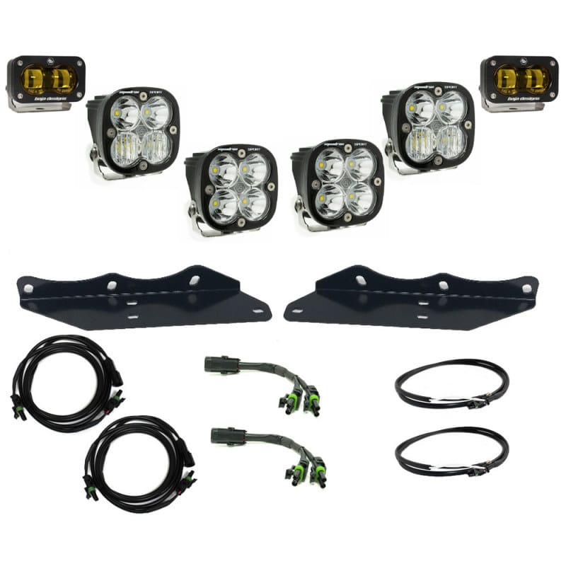 Baja Designs — Baja Designs 17-20 Ford F-150 Raptor S2 SAE Sportsmen Fog Pocket Kit - Amber