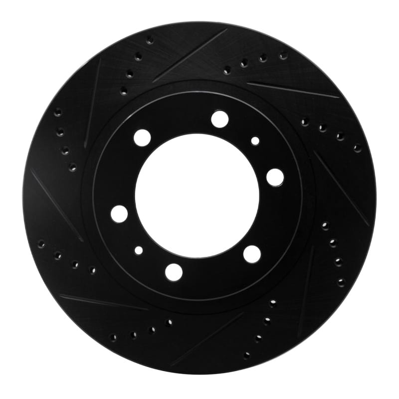 DFC — DFC 03-23 Toyota 4Runner Front Left Drilled & Slotted Black Brake Rotor