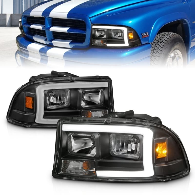 ANZO — ANZO 97-04 Dodge Dakota/Durango Crystal headlight Set w/ Light Bar Black Housing
Head Light Set
HdLtSet