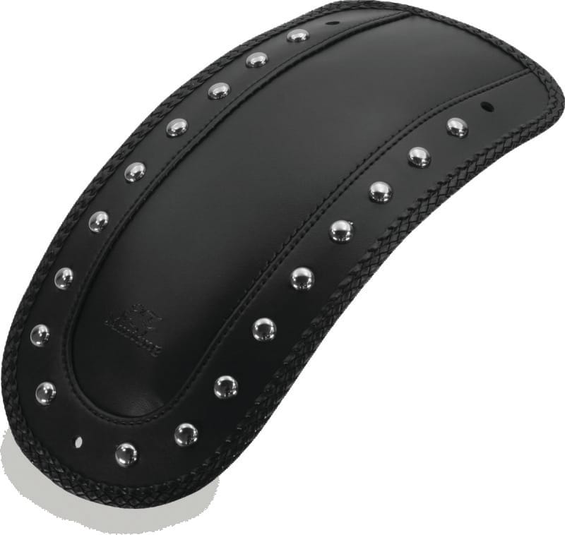 Mustang Motorcycle — Mustang 00-17 Harley Softail FLSTS, FLSTN, FLSTC w/Stud Plate Fender Bib w/Studs - Black