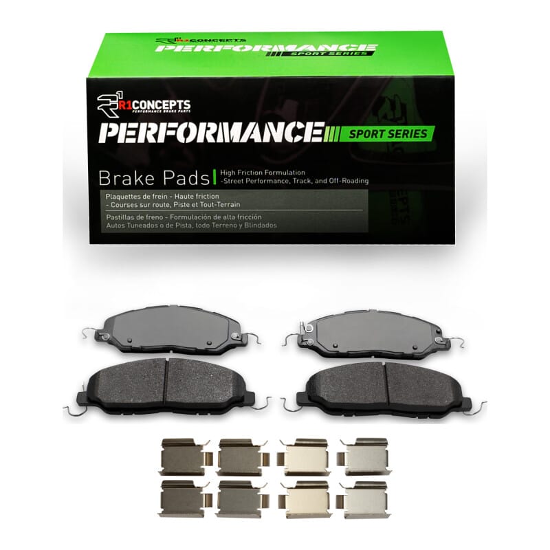 R1 Concepts — R1 05-14 Ford Mustang Front Performance Sport Brake Pads & Hardware Kit
R1 Performance Sport
