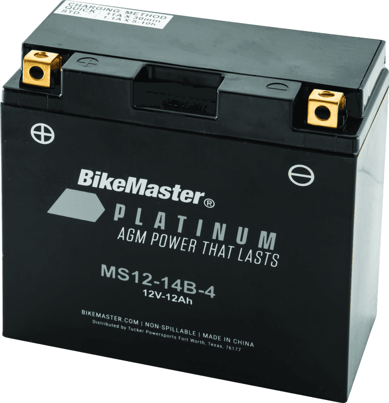 BikeMaster — MS12-14B-4 Battery, 12V Battery, 150mm L x 69mm W x 145mm H, 150 CCA