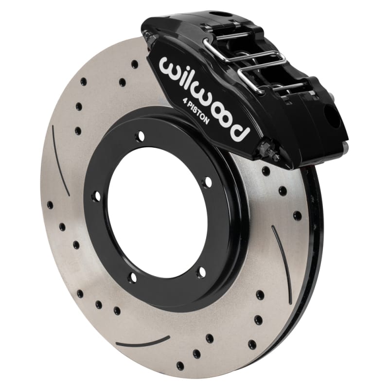 Wilwood — Wilwood 69-74 Porsche 911 Front Powerlite Brake Kit 3in MT Drilled & Slotted - Black