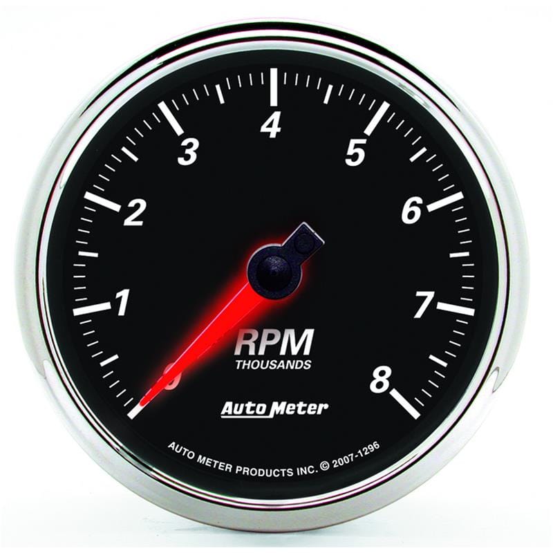 AutoMeter — Autometer Designer Black II 3 3/8in 8000 RPM In-Dash Tachometer
3.4" TACH 8KRPM DBII