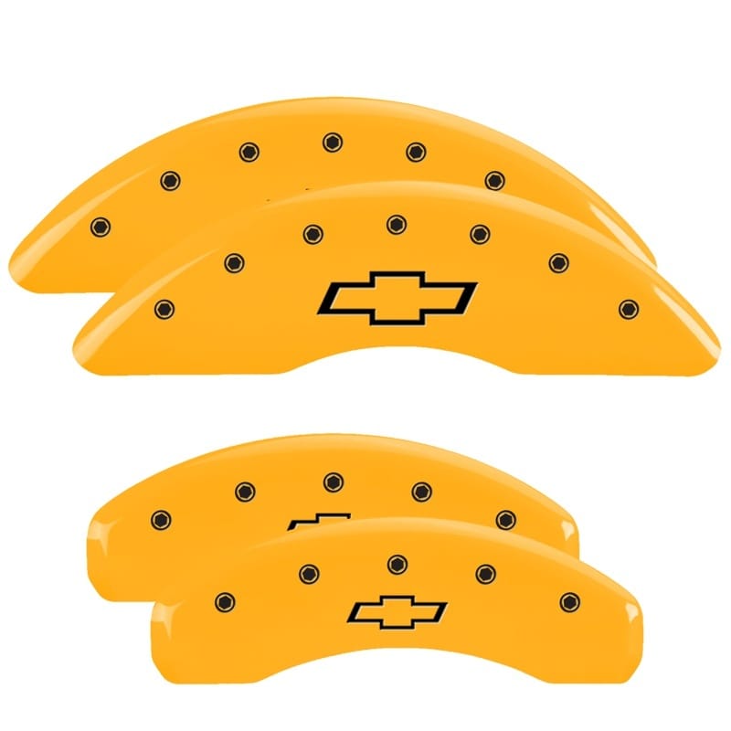 MGP — MGP 4 Caliper Covers Engraved Front & Rear Bowtie Yellow finish black ch
Caliper Covers