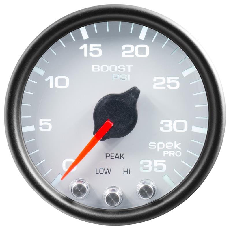 AutoMeter — Autometer Spek-Pro Gauge Boost 2 1/16in 35psi Stepper Motor W/Peak & Warn White/Black
GA 2" BST 35 WCB SPK