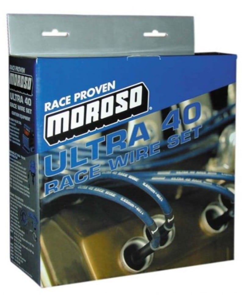 Moroso — Moroso Chevrolet Small Block Ignition Wire Set - Ultra 40 - Unsleeved - Non-HEI - Over Valve - Black