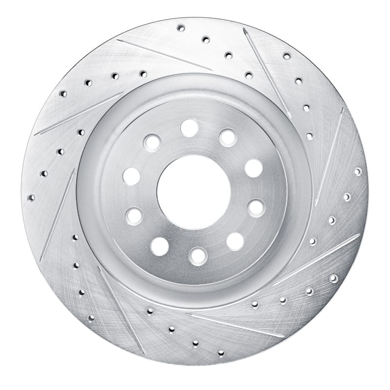 R1 Concepts — R1 21-25 Dodge Charger Daytona Rear Right Drilled & Slotted Silver Brake Rotor