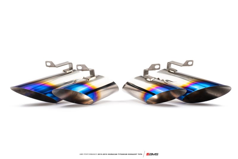 AMS — AMS Performance 15-19 Lamborghini Huracan Titanium Exhaust Tips (OEM & Alpha TT Kit Fitment)