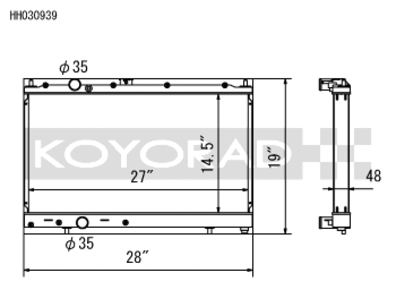 Koyo — Koyo 97-00 Mitsubishi Evolution 4/5/6 Turbo (MT) Radiator *For use with 03-07 Evo Fan Shroud ONLY*
Racing Radiator