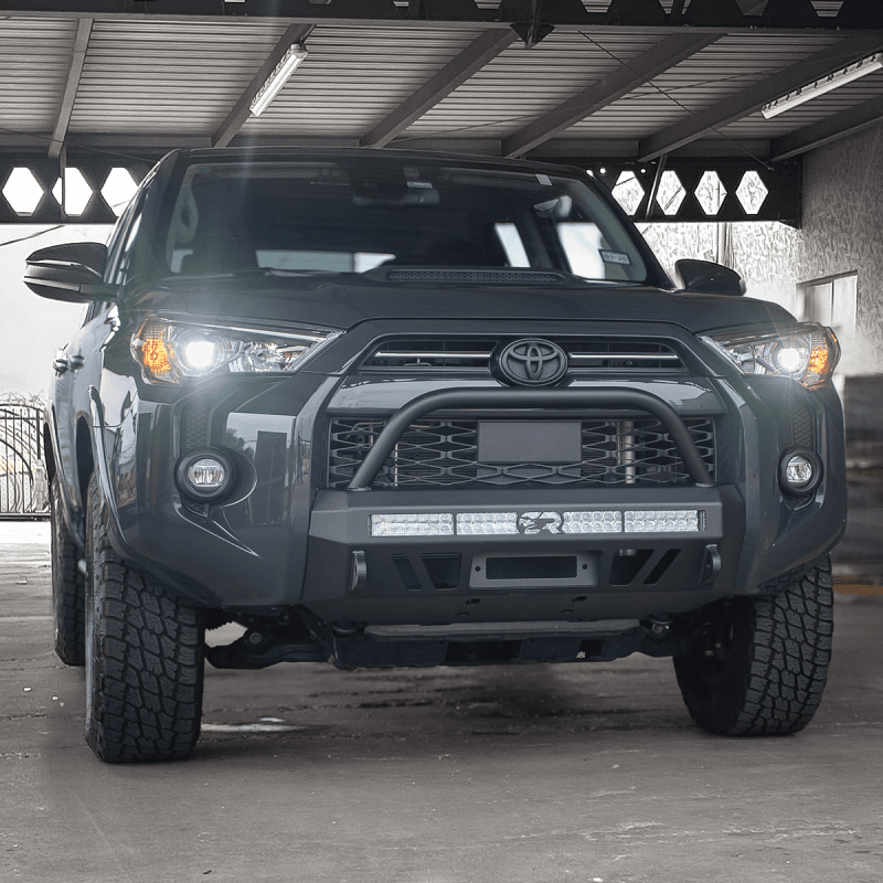 Cali Raised LED — Cali Raised 14-24 Toyota 4Runner Stealth Bumper - Bull Bar 32In Led Bar Combo W/ Small Switch