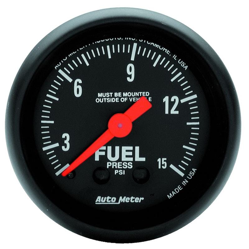 AutoMeter — Autometer Z Series 2-1/16in 15 PSI Mechanical Fuel Pressure Gauge
GA 2" FP 15PSI M Z