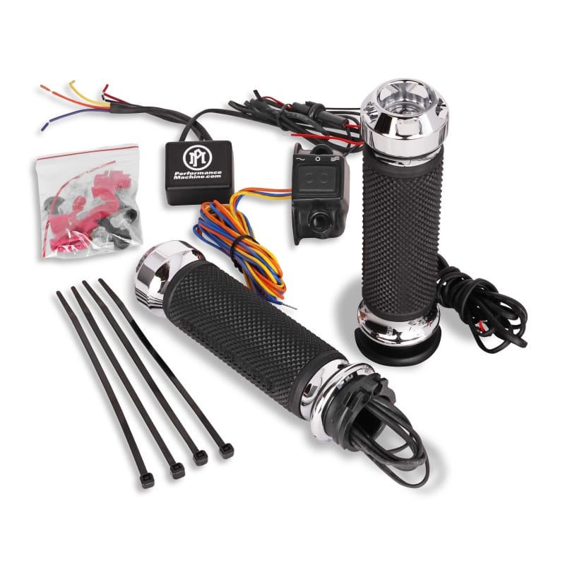 Performance Machine — Performance Machine FLHX TBW Apex Heated Grips - Chrome