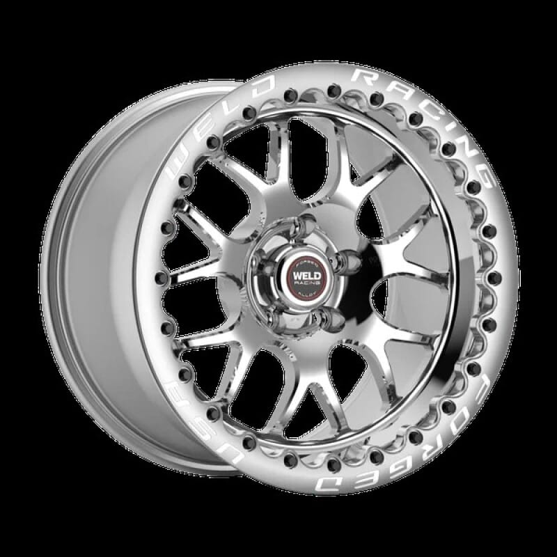 Weld — Weld S77 15x10 / 6x139.7mm BP / 6.5in. BS Polished Wheel (Medium Pad) - Black HD Beadlock MT