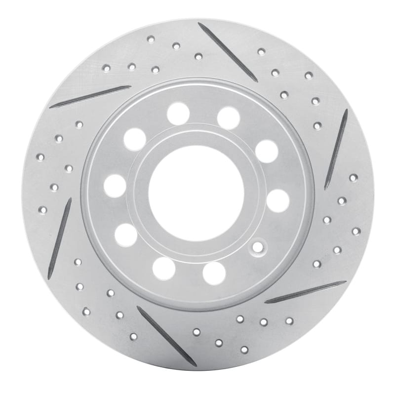 R1 Concepts — R1 10-19 Audi A3 Rear Right Drilled & Slotted Geo-Carbon Rotor