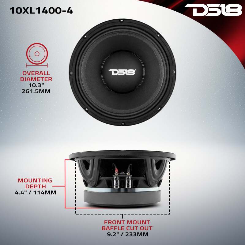 DS18 — DS18 10in 700 Watts RMS 4 ohm Mid-Range Loudspeakers