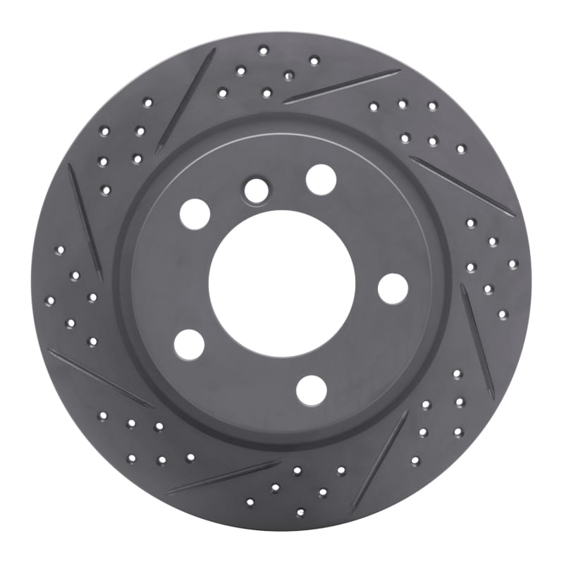 R1 Concepts — R1 11-16 Mini Cooper Countryman Rear Left Drilled & Slotted Geo-Carbon Rotor