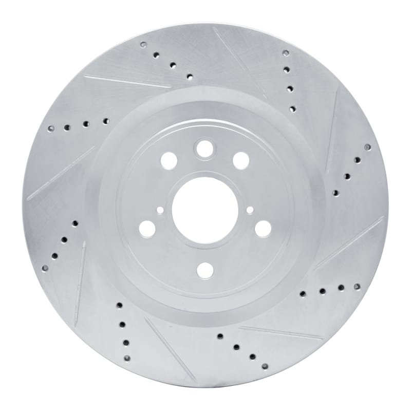 R1 Concepts — R1 13-25 Lexus IS500 Right Front Drilled & Slotted Silver Brake Rotor