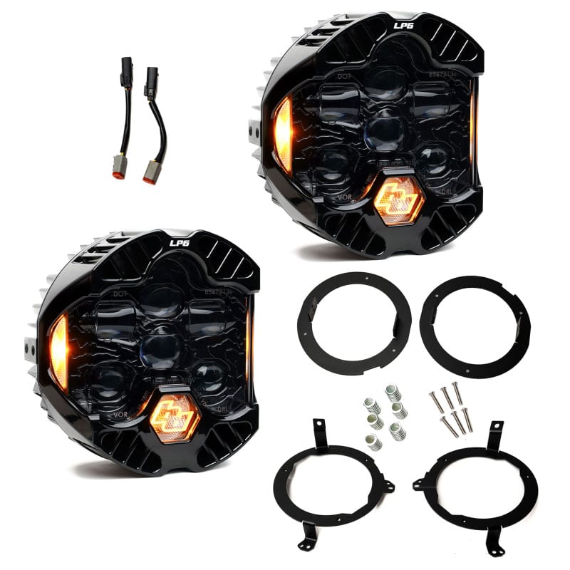 Baja Designs — Baja Designs 18-25 Jeep Wrangler JL / 20-25 Gladiator JT DOT LP6 LED Headlight Kit - Amber