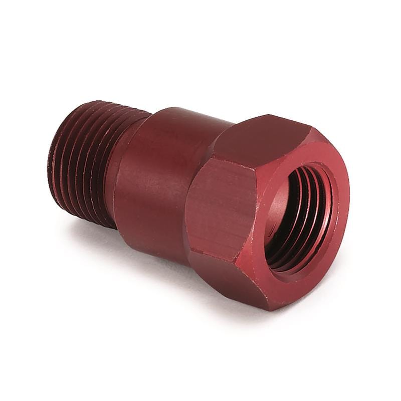 AutoMeter — AutoMeter Fitting Adapter 3/8in. NPT Male Aluminum Red For Mech. Temp. Gauge
3/8 NPT ALU TEMP FIT