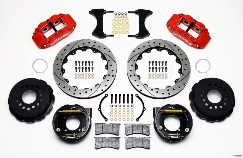 Wilwood — Wilwood Narrow Superlite 4R Rear P-Brk Kit 12.88in Drilled Red Chevy 12 Bolt w/ C-Clips
BRAKE KIT