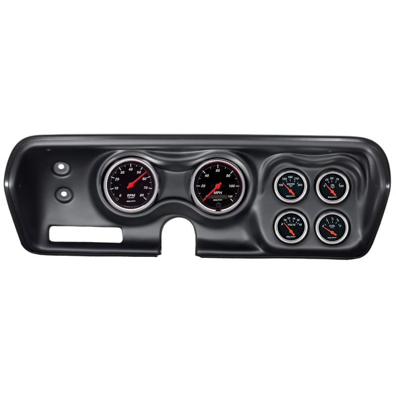 AutoMeter — Autometer Designer Black 71-74 Charger/ GTX/ Road Runner Dash Kit 6pc Tach/MPH/Fuel/Oil/WTMP/Volt
GA KT BBODY 71-74 DB