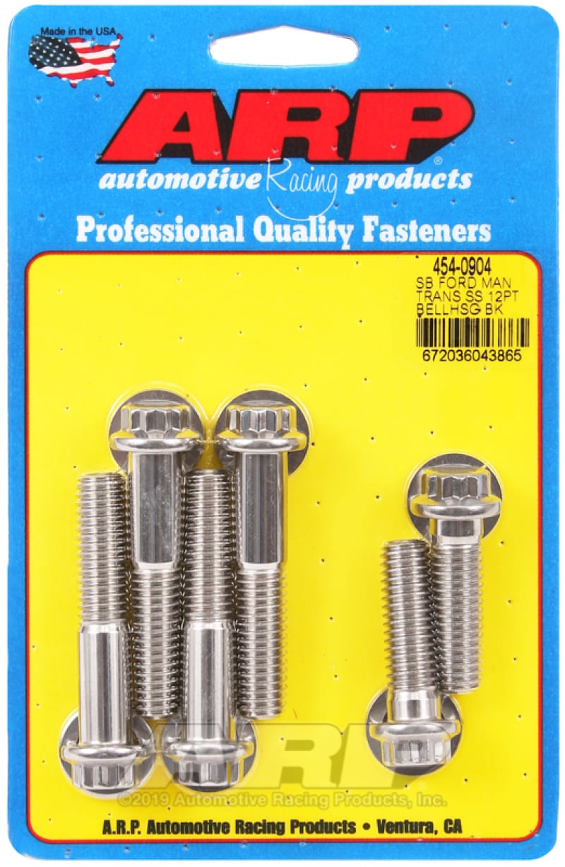 ARP — ARP Small Block Ford Manual Transmission 12pt Bellhousing Bolt Kit - Polished Stainless Steel