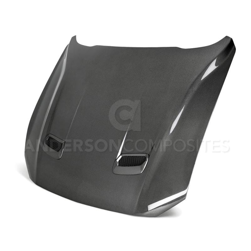Anderson Composites — Anderson Composites 18-20 Ford Mustang Double Sided Type-OE Carbon Fiber Hood