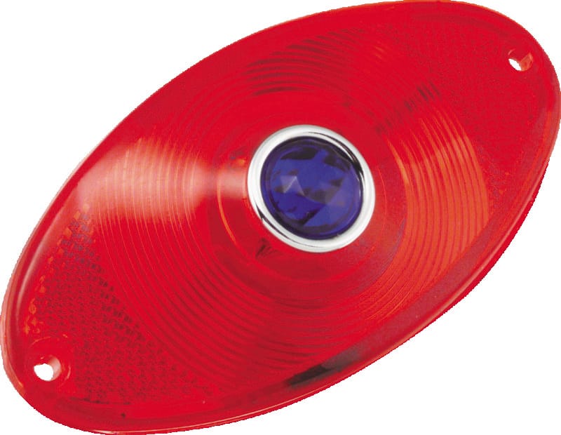 Bikers Choice — Bikers Choice Replacement Red Cat Eye Taillight Lens With Blue Dot Custom
